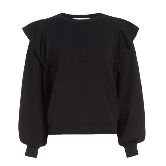 Marie Oliver Remi Black Puff Sleeve Popover Pullover Sweater - Picture 5 of 12